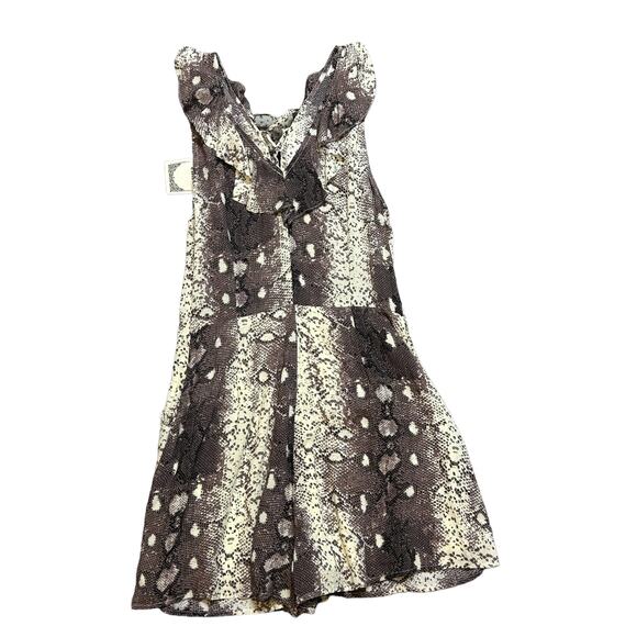 Entro Sleeveless V Neck Ruffle Leopard Romper‎ Multicolor Women's Size Medium - Picture 3 of 13